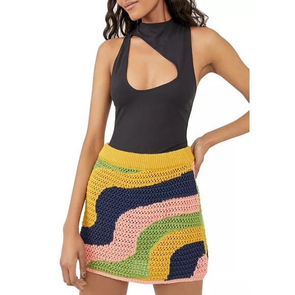 NWT Intimately Free People Black Keep It Going Cutout Bodysuit Womens Medium - Picture 1 of 7